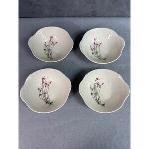 Lot of 4 Crooksville WINDBLOWN 6" Floral Bowls Vintage